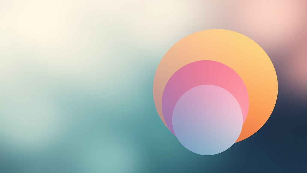 Abstract representation of interconnected circles in soothing colors, symbolizing family unity and healing, serene background, no text no words no letters