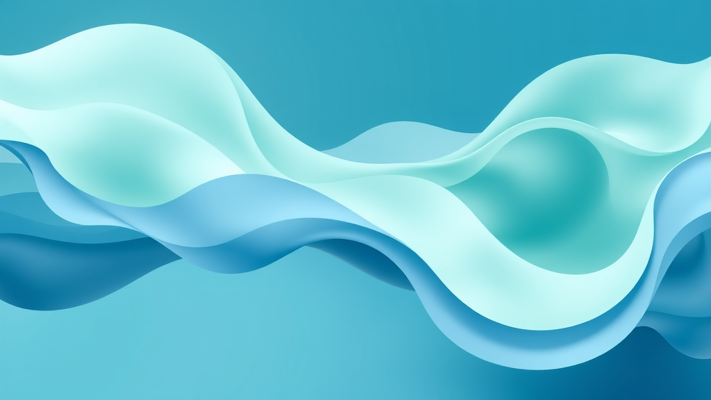 Abstract flowing shapes representing harmony and equilibrium in soft blue and green tones conveying balance no text no words no letters