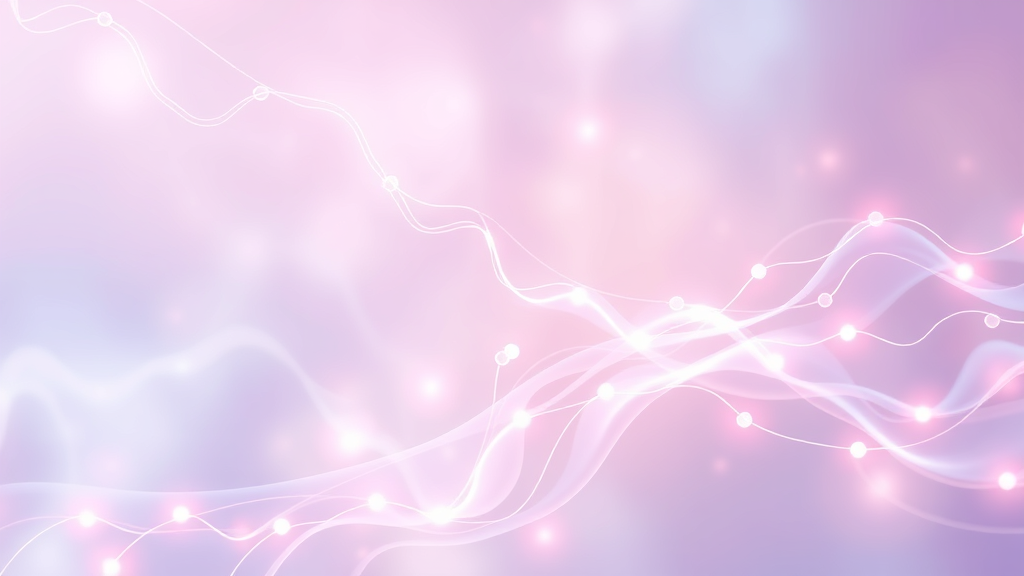 Abstract representation of improved circulation with flowing light patterns, soft pastel colors, cellular healing visualization, no text no words no letters