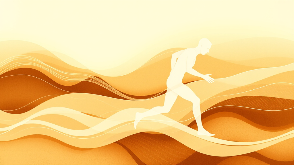 Abstract representation of human movement and recovery, flowing lines suggesting motion, gentle earth tones, therapeutic setting, no text no words no letters