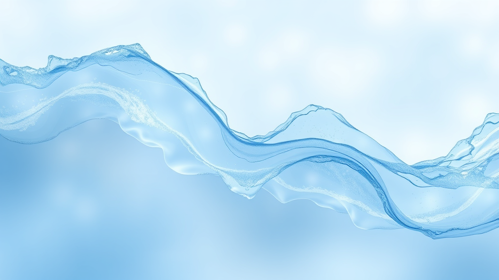 Abstract flowing water or ice crystals in soft blue hues representing healing and pain relief no text no words no letters