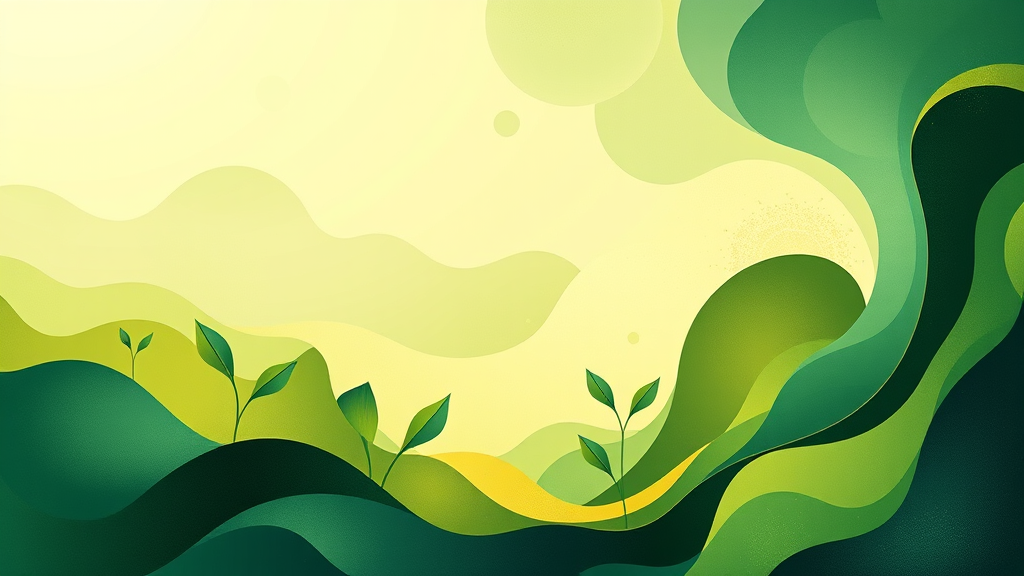 Abstract representation of growth and nourishment, flowing organic shapes, warm greens and blues, peaceful mood, no text no words no letters