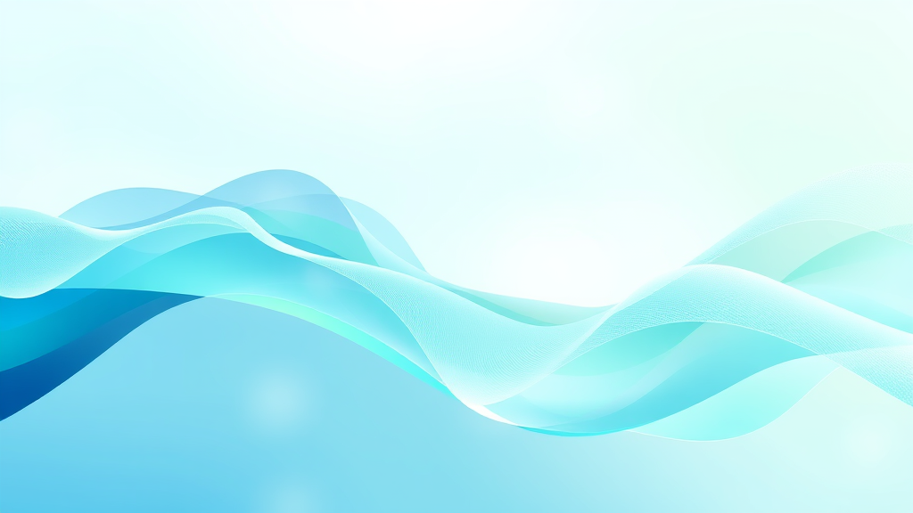 Abstract flowing shapes representing digital connection and emotional healing, soft blues and greens, peaceful technology concept, no text no words no letters