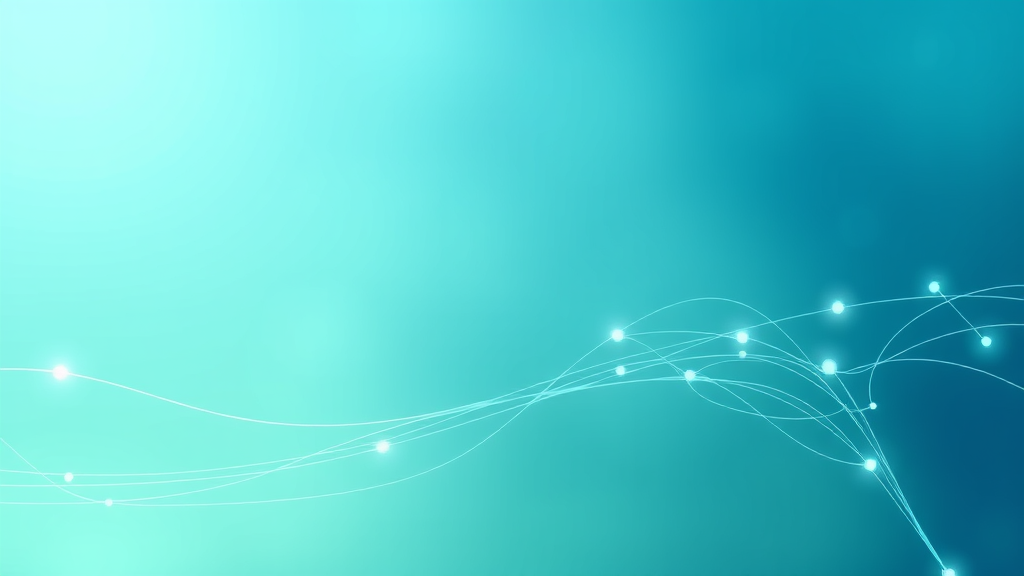 Abstract representation of digital connectivity and mental wellness, soft blue and green tones, flowing lines, calming, no text no words no letters