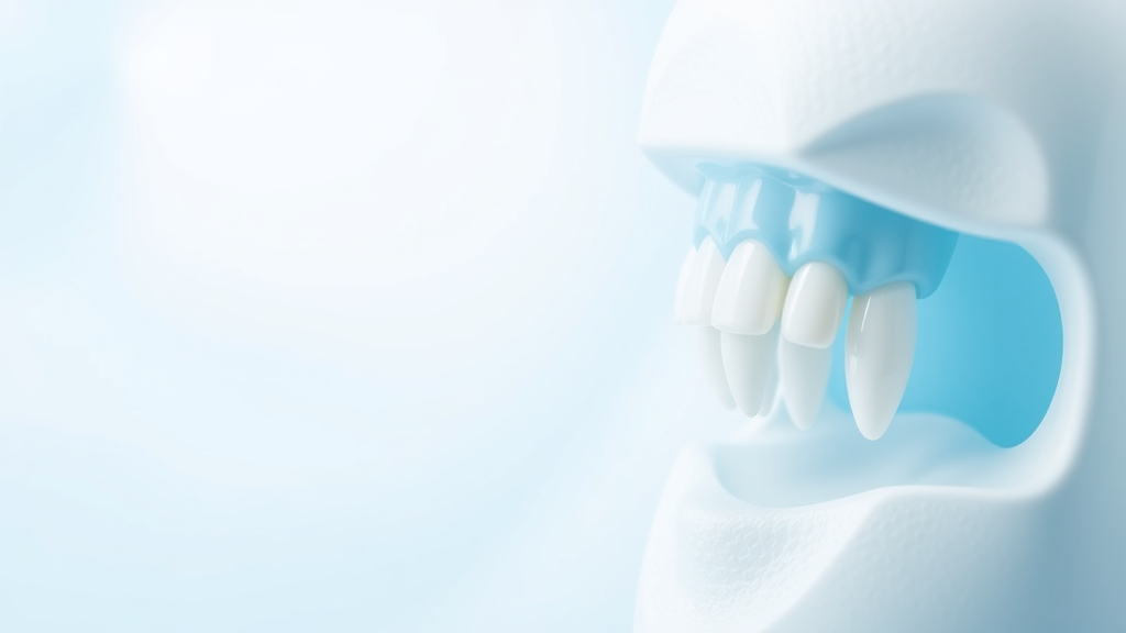 Serene dental wellness concept with soft blue and white tones representing oral health clarity and precision no text no words no letters