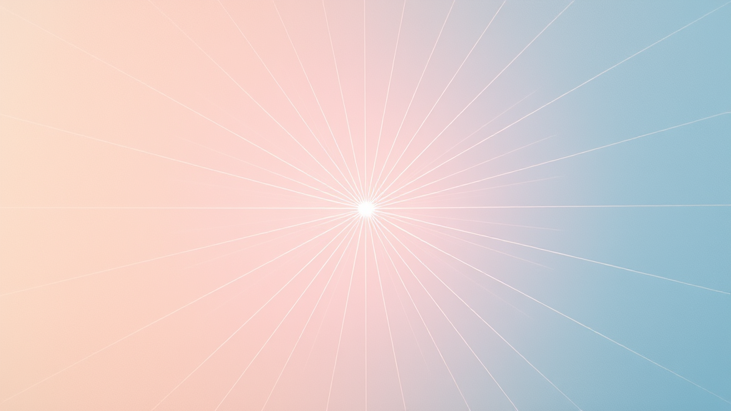 Abstract representation of targeted healing rays, gentle geometric patterns, soothing pastels, medical precision meeting natural calm, no text no words no letters