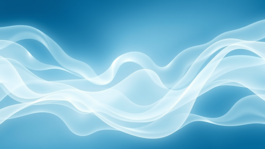 Abstract representation of immune system support, flowing gentle colors, calming blues and whites, healing energy, no text no words no letters