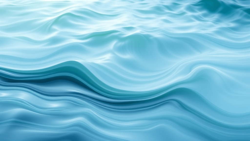 Abstract flowing water or gentle waves representing emotional healing and renewal, calming blues and greens, serene nature scene, no text no words no letters