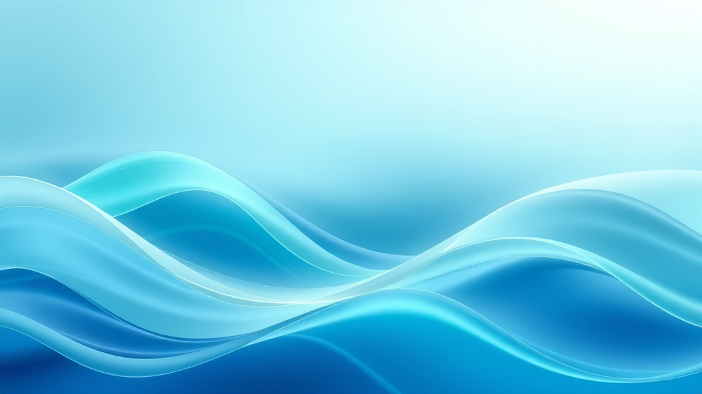 Abstract flowing waves in soft blues and greens representing energy flow and therapeutic healing with gentle gradient lighting no text no words no letters