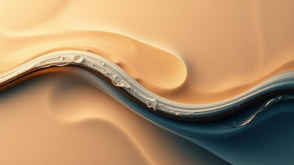 Abstract representation of healing journey, flowing water, gentle curves, warm earth tones, peaceful transformation, no text no words no letters