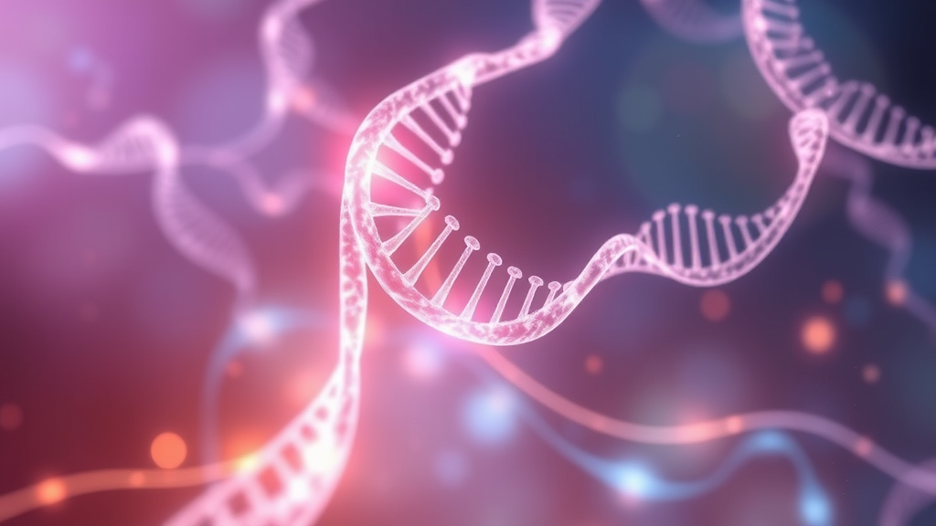 Abstract representation of cellular energy and DNA repair with gentle flowing light patterns in soothing colors no text no words no letters