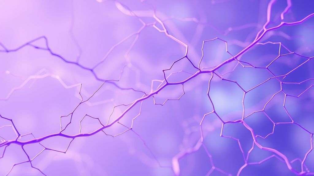 Abstract flowing neural pathways in soft purple and blue tones, representing brain connections and neuroplasticity, serene therapeutic atmosphere, no text no words no letters