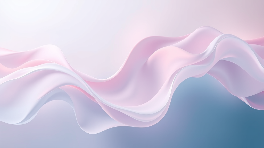 Abstract flowing forms in calming pastels representing movement and recovery with soft ethereal lighting, no text no words no letters