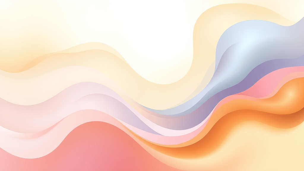 Abstract flowing shapes representing growth and transformation, soft pastels and gentle curves, healing journey visualization, no text no words no letters