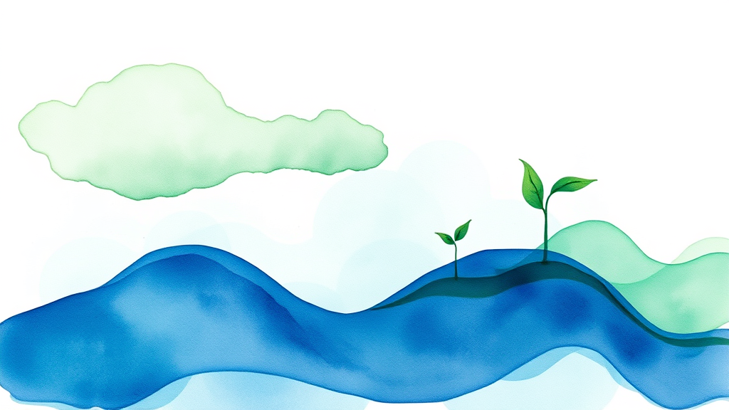 Abstract watercolor representation of communication growth with flowing blues and greens suggesting progress and hope no text no words no letters