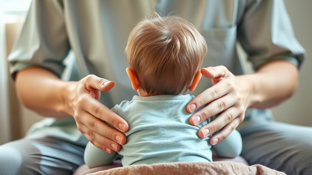 Gentle hands supporting child in therapy session, soft natural lighting, hope and healing concept, calming blues and greens, no text no words no letters