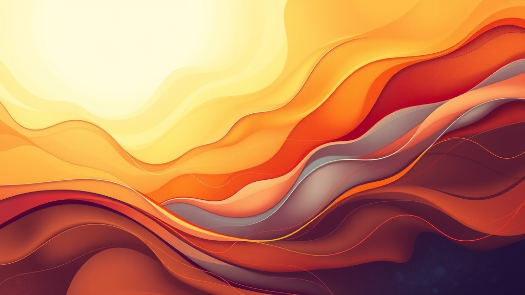 Abstract representation of movement and growth, flowing lines, warm encouraging colors, wellness journey concept, no text no words no letters