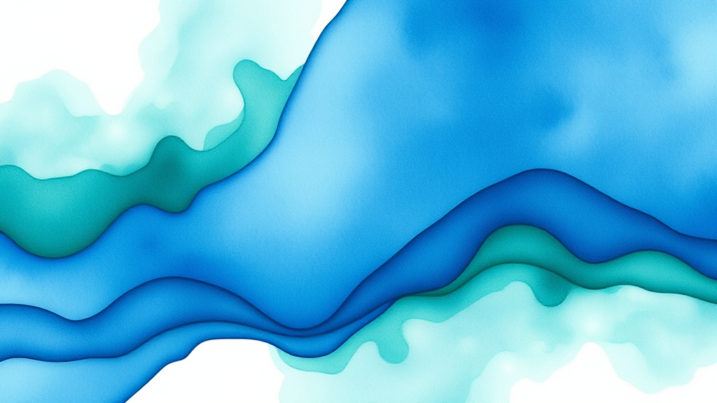 Abstract flowing watercolor in calming blues and greens representing emotional healing and mental clarity no text no words no letters