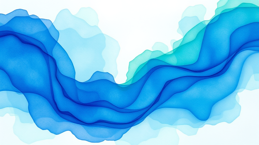 Abstract watercolor representation of emotional clarity, flowing blues and greens, peaceful energy, no text no words no letters