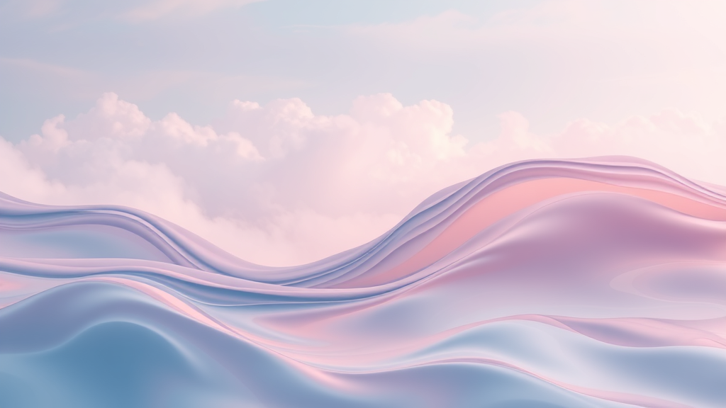 Abstract flowing water or clouds representing mental clarity and emotional balance in soothing colors, no text no words no letters