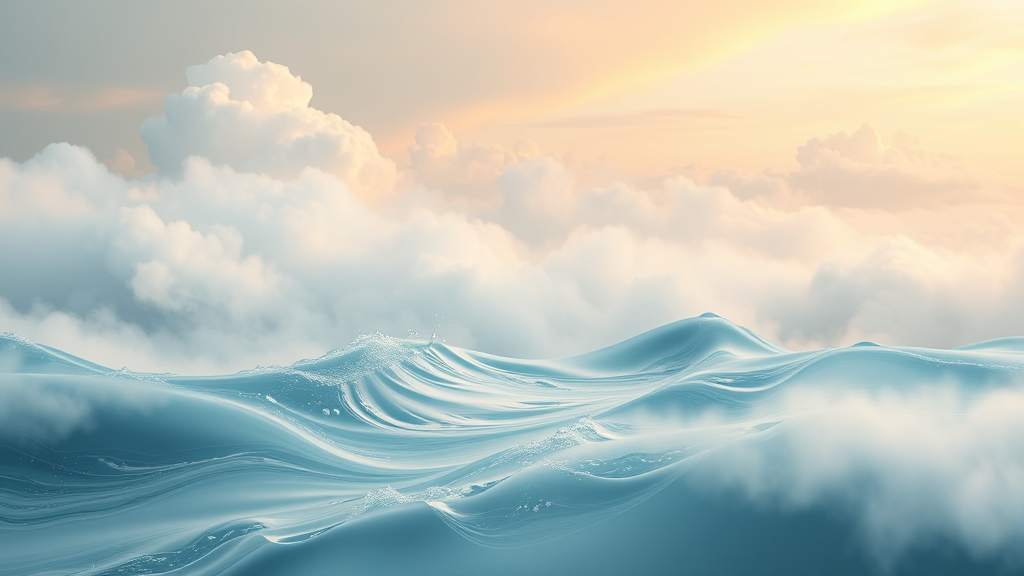 Abstract flowing water or clouds representing inner peace tranquility emotional balance soft colors no text no words no letters