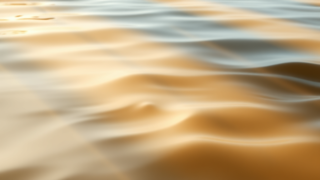 Serene therapy environment with gentle movement concept, flowing water or nature elements, warm golden light, tranquil atmosphere, no text no words no letters