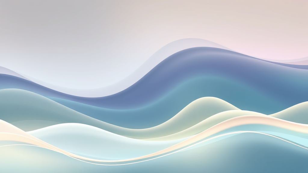 Abstract representation of healing journey, flowing curves, soft pastels, tranquil meditation concept, no text no words no letters