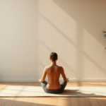 Serene meditation space with soft natural lighting and calming earth tones representing inner peace and tranquility no text no words no letters