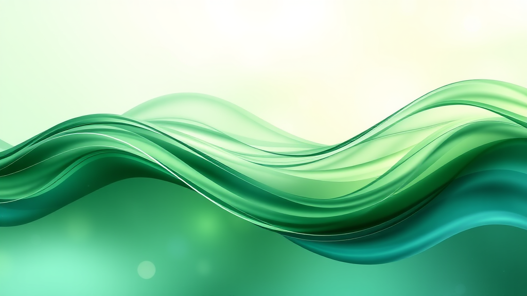 Abstract flowing waves of gentle energy in soothing greens and blues symbolizing healing vibrations and therapeutic wellness no text no words no letters