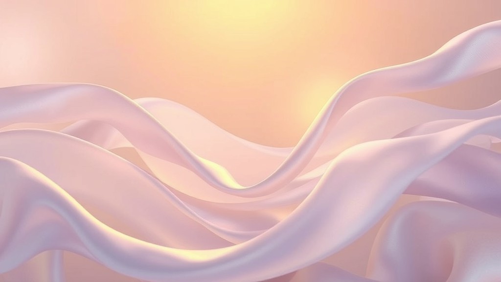 Abstract flowing silk ribbons in gentle motion soft golden lighting therapeutic wellness concept no text no words no letters