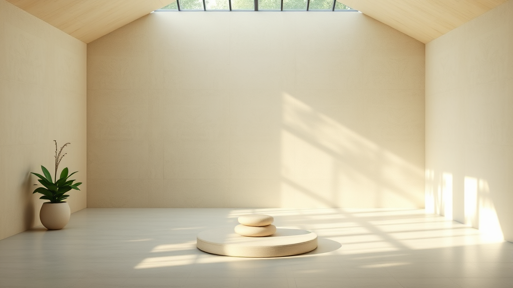 Peaceful healing sanctuary with soft natural lighting and calming atmosphere representing gentle therapeutic wellness no text no words no letters