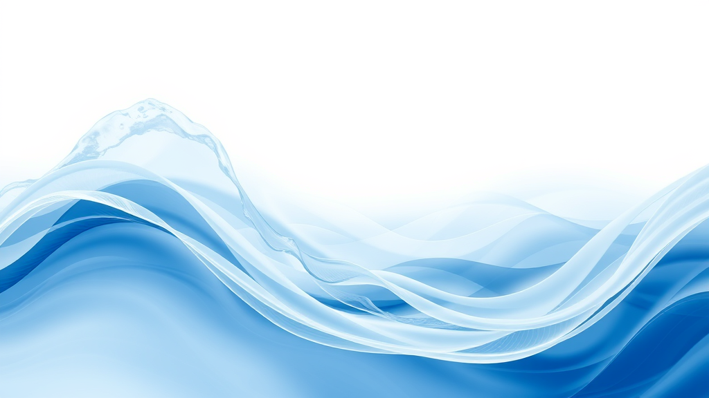 Abstract flowing waves in gentle blues and whites suggesting therapeutic energy and healing vibrations no text no words no letters