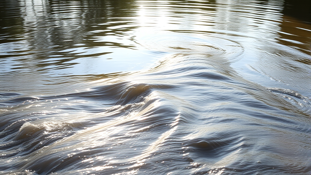 Tranquil nature scene with gentle flowing water, soft morning light, representing clarity and peaceful communication, no text no words no letters