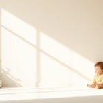 Soft natural light illuminating peaceful child development concept with gentle pastel colors and serene atmosphere no text no words no letters