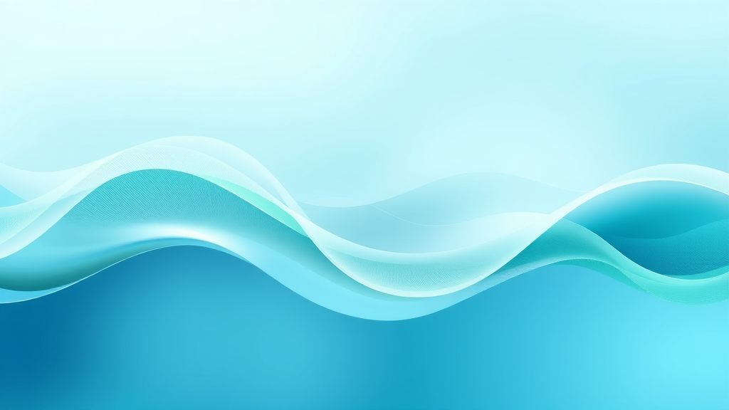 Abstract representation of sound waves in soft blues and greens, flowing peaceful energy, therapeutic vibrations, calming visual harmony, no text no words no letters