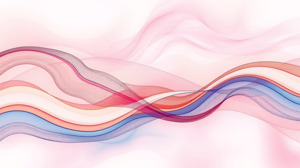 Abstract representation of movement and recovery, flowing lines, soft pastels, sense of progress and healing, no text no words no letters