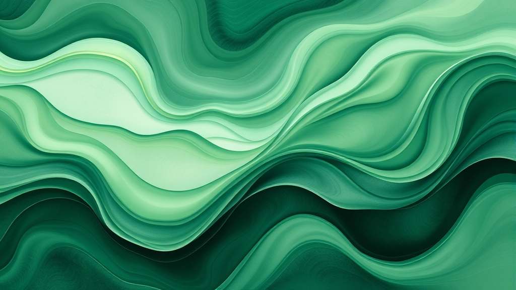 Abstract flowing forms in calming greens and blues representing movement and recovery journey no text no words no letters