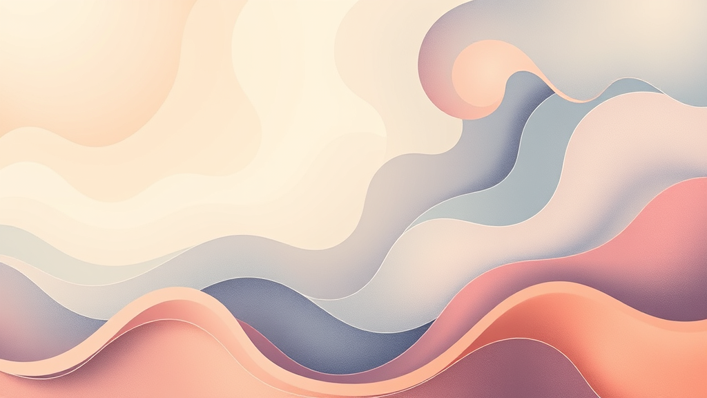 Abstract representation of emotions through gentle flowing shapes and warm pastel colors in peaceful therapy setting no text no words no letters