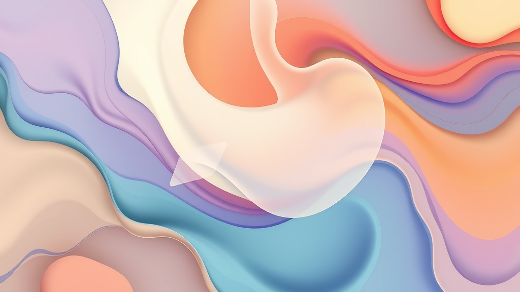Abstract representation of healing and recovery with flowing gentle forms in soothing colors representing stomach health no text no words no letters