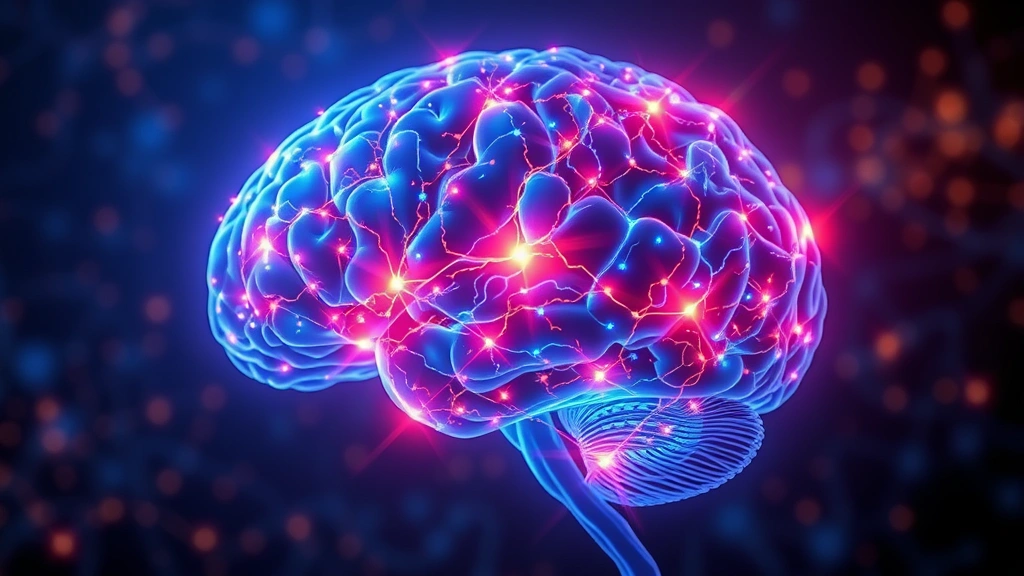 Brain visualization with glowing neural pathways lighting up, representing neuroplasticity and therapeutic change, abstract scientific illustration style, photorealistic