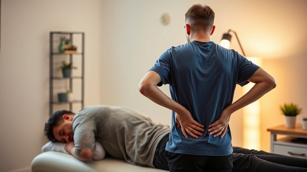 Patient experiencing pain relief after chiropractic treatment, showing improved posture and movement, therapeutic clinical environment, warm lighting, professional healthcare setting