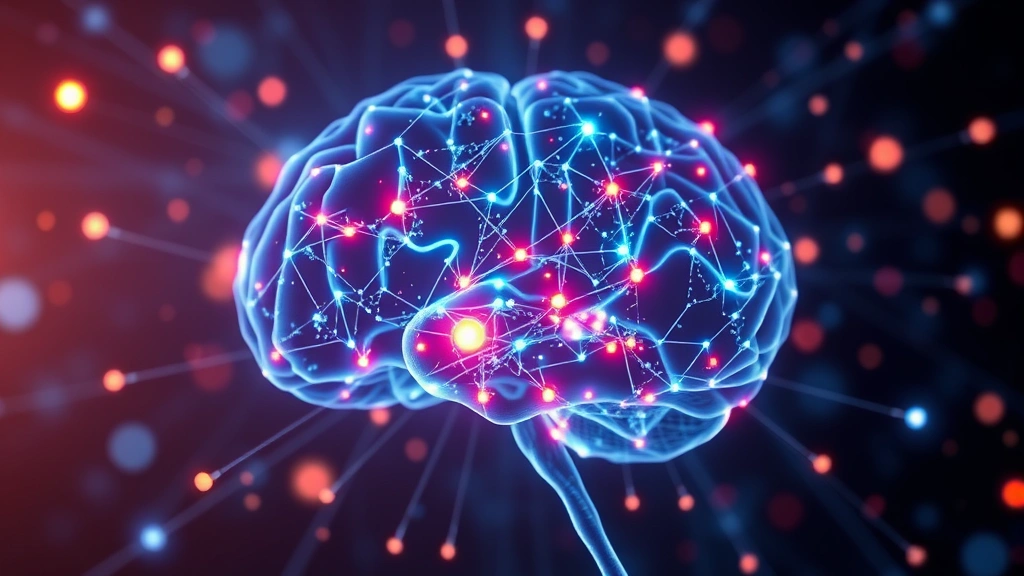 Brain neural network visualization showing interconnected glowing nodes and pathways representing neuroplasticity, abstract medical illustration with warm lighting