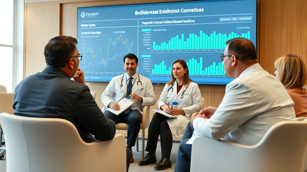 Professional medical conference setting with healthcare providers discussing research papers and data, representing scientific consensus and evidence-based medicine against harmful practices