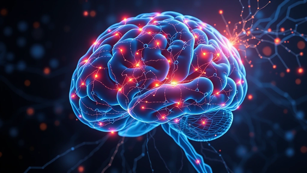 Brain visualization showing neural pathways and synaptic connections lighting up, representing neuroplasticity and mindfulness meditation benefits, abstract yet scientific, glowing neural networks