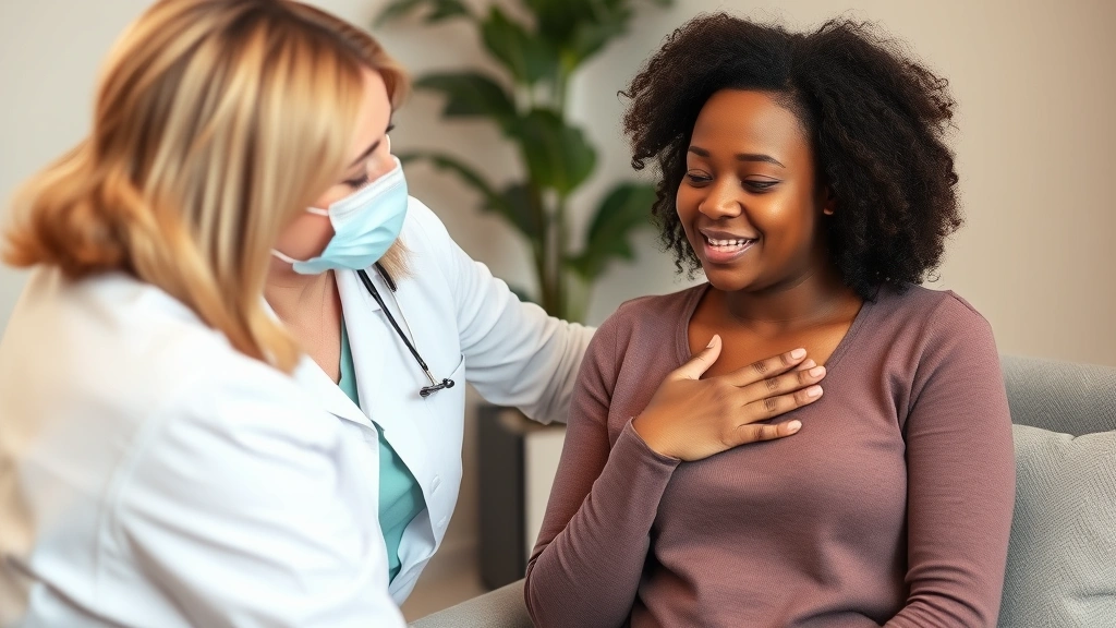 Therapist and client in professional session, client showing visible emotional release with hand over heart, warm therapeutic environment with soft lighting, genuine human moment of breakthrough, no visible faces clearly
