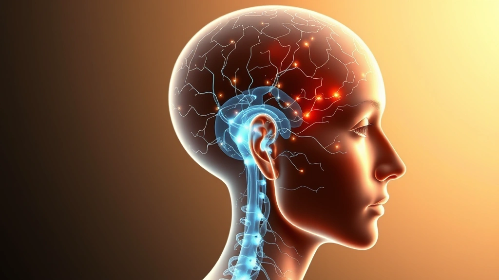 Anatomical visualization of human nervous system and cerebrospinal fluid pathways glowing softly in three-dimensional perspective, representing the craniosacral system's interconnected nature and healing potential