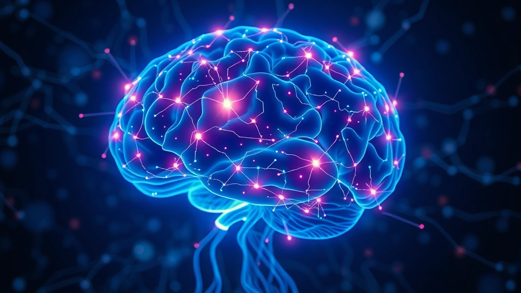 Brain visualization showing highlighted neural pathways and glowing connections, representing mindfulness and depression treatment, modern medical illustration style, neural networks lighting up