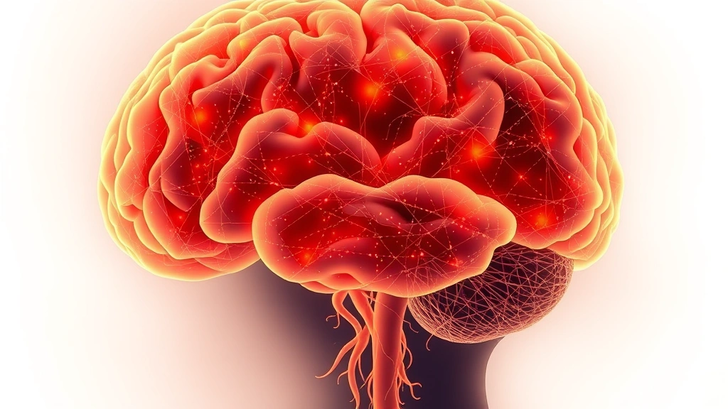 Brain neuroscience visualization showing emotional pathways and connections, abstract but scientific representation, no text, warm color palette emphasizing healing