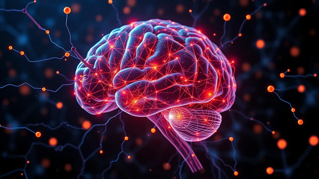 Brain neural networks glowing with activity, neurotransmitter molecules in motion, abstract representation of neuroplasticity and mental health transformation, scientific visualization style