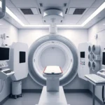 Professional hyperbaric chamber facility interior with medical-grade equipment, pressurized chamber visible, soft clinical lighting, no visible text or screens, photorealistic medical environment